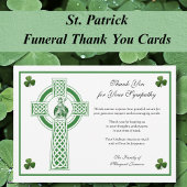 St. Patrick Irish Cross Shamrocks Condolence Bedankkaart