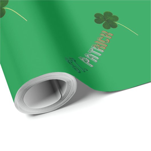 St. Patrick Irish Ireland St. Paddy Typografie Cadeaupapier (Rol Hoek)