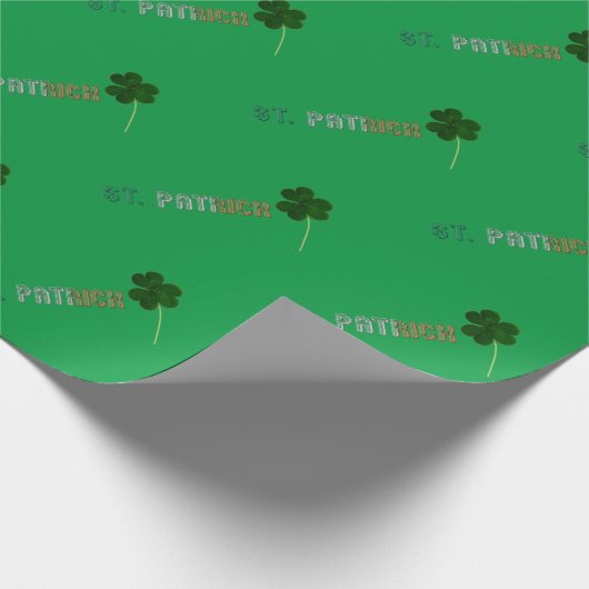 St. Patrick Irish Ireland St. Paddy Typografie Cadeaupapier (Hoek)