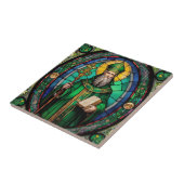 St Patrick Irish Patron Saint Glas in lood Tegeltje (Zijkant)