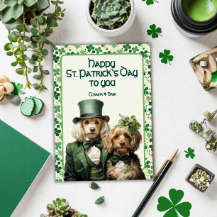 St. Patrick Irish Paws Duo Dog Feestdagenkaart