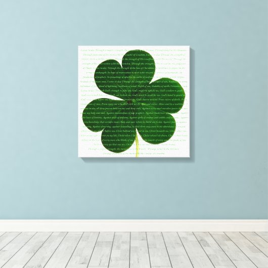 St. Patrick Irish Poem The Deer's Cry Shamrock Canvas Afdruk (Insitu (Houten vloer))