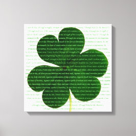 St. Patrick Irish Poem The Deer's Cry Shamrock Canvas Afdruk