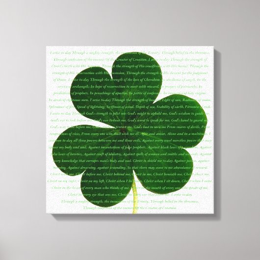 St. Patrick Irish Poem The Deer's Cry Shamrock Canvas Afdruk (Voorkant)