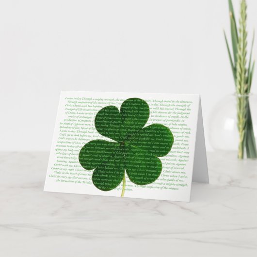 St. Patrick Irish Poem The Deer's Cry Shamrock Kaart (Voorkant)