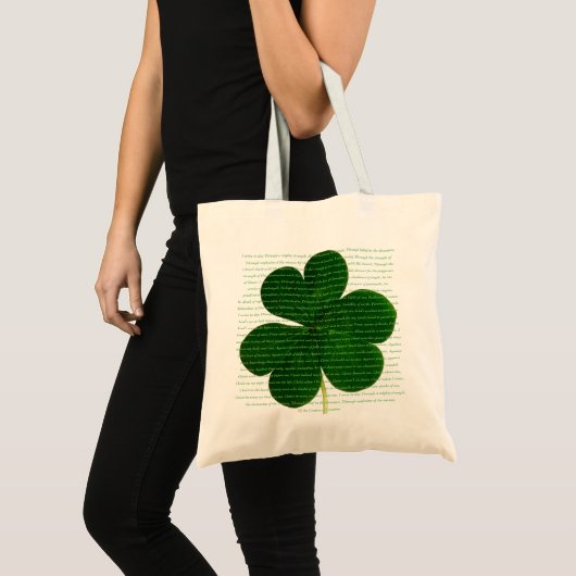 St. Patrick Irish Poem The Deer's Cry Shamrock Tote Bag (Voorkant (product))