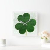 St. Patrick Irish Poem The Deer's Cry Shamrock Vierkante Klok (Huis)