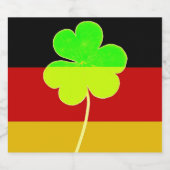 St Patrick Irish Shamrock Duitse vlag Grappig Bier Etiket (Enkel label)