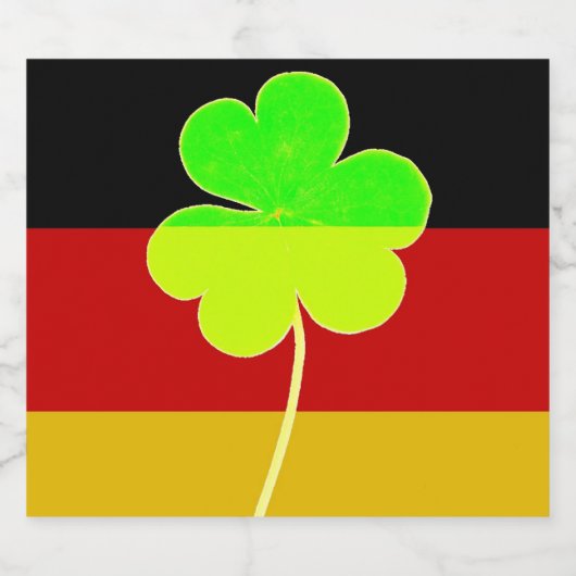 St Patrick Irish Shamrock Duitse vlag Grappig Bier Etiket (Enkel label)