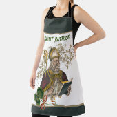 St. Patrick Irish Shamrocks Green Gold katholiek Schort (Insitu)