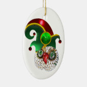 ST PATRICK JEWEL OWL EN ELF PET MET SHAMROCK KERAMISCH ORNAMENT (Rechts)