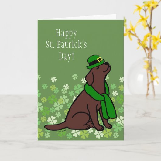 St. Patrick Kaart van Labrador van de Chocolade (Gele Bloem)