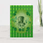 St. Patrick Kat met Klavers die Kaart trekken (Voorkant)