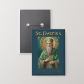 St. Patrick Katholieke Gebedsknop Button (Voorkant / Achterkant)