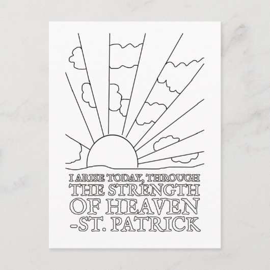 St. Patrick katholieke Prayer Whimsical Coloring Briefkaart (Voorkant)