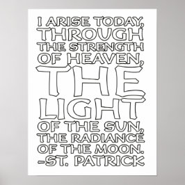 St. Patrick katholieke Prayer Whimsical Coloring Poster