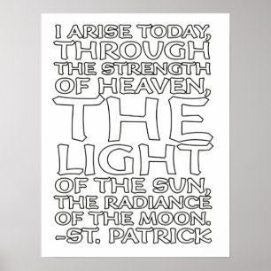 St. Patrick katholieke Prayer Whimsical Coloring Poster