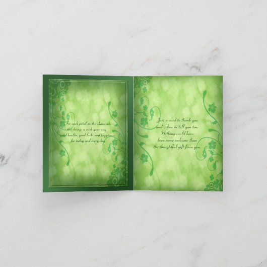 St. Patrick Knoop van de Liefde van de Dag dankt Bedankkaart (Binnen)