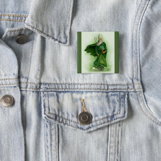 St. Patrick Knop Vierkante Button 5,1 Cm (In situ)