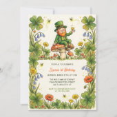St Patrick Leprechaun 1st Birthday Green Shamrock Kaart (Voorkant)