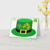 St. Patrick Leprechaun kaart feesthoed pdf (Gele Bloem)