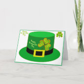 St. Patrick Leprechaun kaart feesthoed pdf (Voorkant)