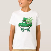 St Patrick Leprechaun Truck Rainbow Luck Shamrock T-shirt (Voorkant)