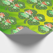 St. Patrick Leprechauns Shamrocks Wrapping Paper Cadeaupapier (Hoek)