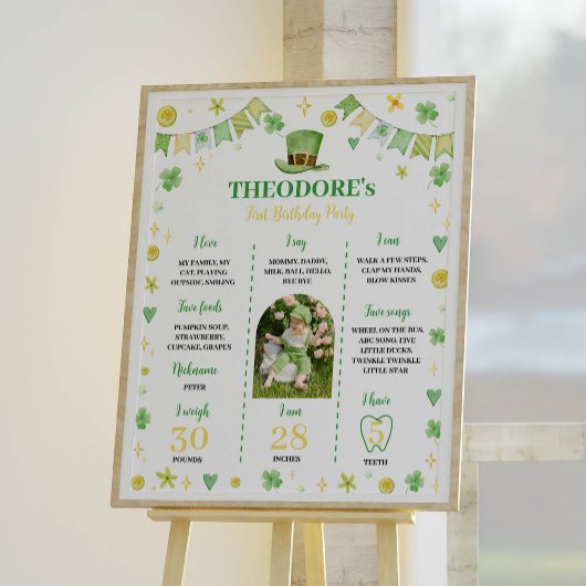 St. Patrick Lucky Een Verjaardag Milestone Poster