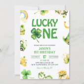 St Patrick Lucky One First Birthday Invitation Kaart (Voorkant)