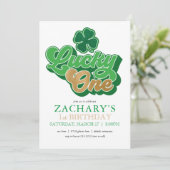St. Patrick' Lucky One First Birthday Invitation Kaart (Staand voorkant)