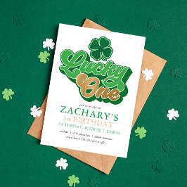 St. Patrick' Lucky One First Birthday Invitation Kaart