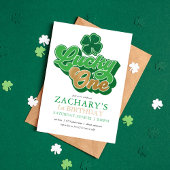 St. Patrick' Lucky One First Birthday Invitation Kaart