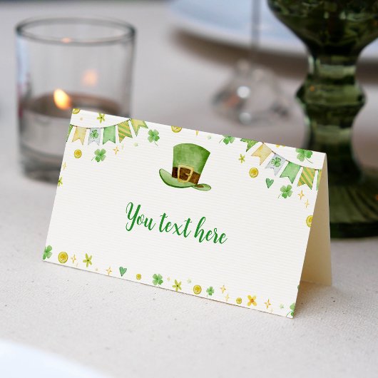 St. Patrick Lucky One Place Card Verjaardagsfeest Plaatskaartje