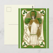  St Patrick met een staf Briefkaart (Voorkant / Achterkant)