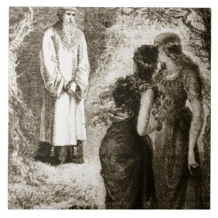 St. Patrick met maagden in het bos van Fochlut, Tegeltje