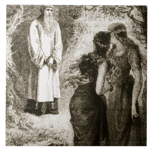 St. Patrick met maagden in het bos van Fochlut, Tegeltje (Voorkant)