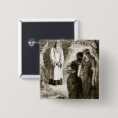 St. Patrick met maagden in het bos van Fochlut, Vierkante Button 5,1 Cm (Voorkant /achterkant)