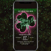 St Patrick Neon Green en Pink Flyer uitnodiging