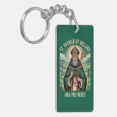 St Patrick of Ireland Shamrock Prayer Sleutelhanger (Voorkant Links)