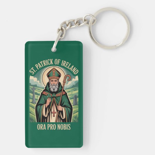 St Patrick of Ireland Shamrock Prayer Sleutelhanger (achterkant)