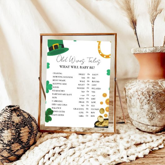 St Patrick Old WIves Tales Baby shower Spel Poster