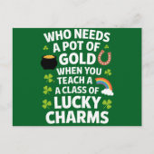 St. Patrick Onderwijzer Lucky Charm Clover Iers Briefkaart (Voorkant)