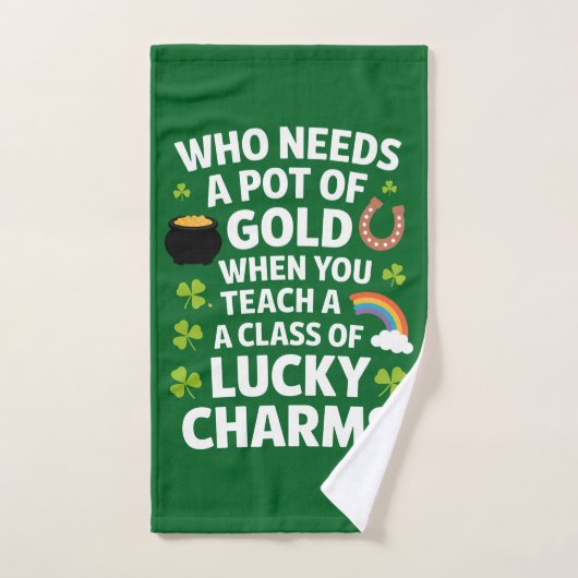 St. Patrick Onderwijzer Lucky Charm Clover Iers Handdoek (Handdoek)