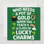 St. Patrick Onderwijzer Lucky Charm Clover Iers Kaart (Voorkant)