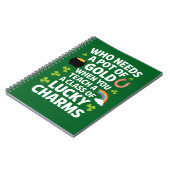 St. Patrick Onderwijzer Lucky Charm Clover Iers Notitieboek (Linkerzijde)