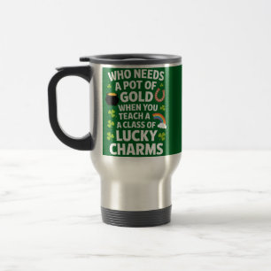 St. Patrick Onderwijzer Lucky Charm Clover Iers  Reisbeker