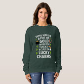 St. Patrick Onderwijzer Lucky Charm Clover Iers  Trui (Voorkant volledig)