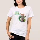 St. Patrick Oranje Kitten Mijnheer Lucky Charm Tri-Blend Shirt (Voorkant)