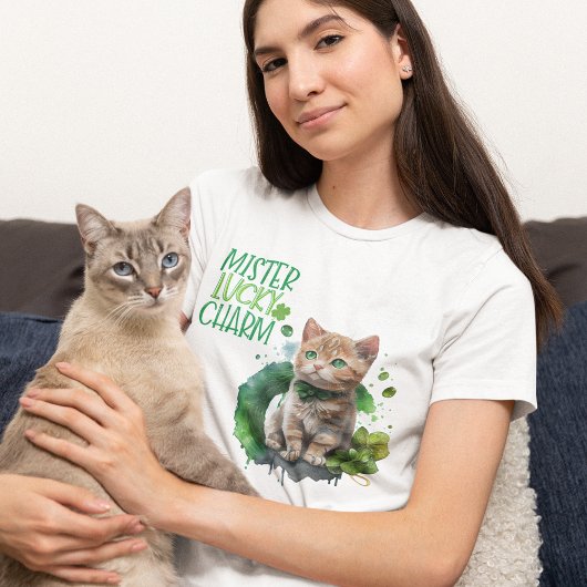St. Patrick Oranje Kitten Mijnheer Lucky Charm Tri-Blend Shirt